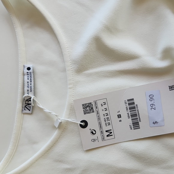 NWT Zara CHAIN CUT OUT TOP in Ivory White Size medium - Picture 5 of 8